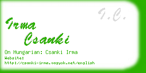 irma csanki business card